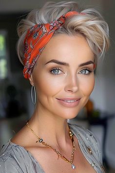 Short Pixie Haircuts For Square Faces, Pixie Blonde Hairstyles, Funky Pixie Cut Fine Hair, Short Funky Hairstyles For Women Over 50, Pixie With Headband, Shaggy Pixie Cuts Older Women, Short Hairstyle Women Pixie, Short Hair For Women Over 50, Funky Blonde Hair