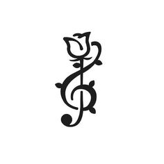 the letter s is made up of musical notes and a rose tattoo designs, music tattoos,