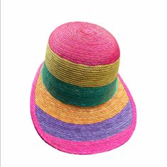 Completely Handmade Green Hats, Color Therapy, Straw Hat, Colorful Fashion, Floppy Hat, Pink And Green, Pink Ladies, Straw, Socks