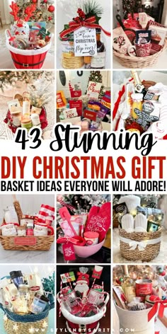 DIY Christmas gift basket ideas Homemade Christmas Gift Baskets, Best Christmas Gift Baskets, Employee Holiday Gifts, Christmas Jar Gifts, Diy Christmas Gifts For Friends, Diy Food Gifts