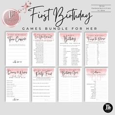 the first birthday games bundle for her