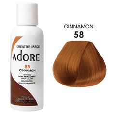 ADORE SEMI PERMANENT No Ammonia, No Peroxide, and No Alcohol. Adore’s exclusive formula offers a perfect blend of natural ingredients providing rich color, enhancing shine, and leaving hair soft and silky This product must not be used on eyebrows or eyelashes, as it may cause blindness. ABOUT THIS ITEM Vibrant Color Quick and Easy to use Made in USA Free of Alcohol, Peroxide, and Ammonia Vegan and Cruelty Free Spiced Amber Hair Color, Adore Hair Dye Black Women, Amber Hair Colors, Hairstyle Tools, Adore Hair Dye, Blonde And Blue Hair, Amber Hair, Temporary Hair Dye, Semi Permanent Hair Dye