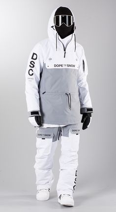 White Snowboard Outfit, Ski Jacket Outfit, Mode Au Ski, Black Ski Jacket, Ski Outfit