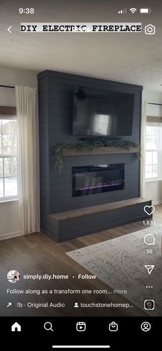 the fireplace is built into the wall in the living room