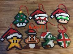 christmas ornaments made out of perler beads