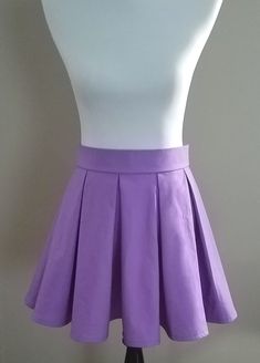 "-Box Pleat Mini Skirt- This box pleat mini skirt is custom made to fit you and is available in a wide variety of colors. It is perfect for an anime school uniform cosplay or everyday wear in a fun summer skirt. It is available in any size from petite to plus size and the lengths included in this listing are from 12 to 16 inches. Length is measured from the center of the waistband (the smallest part of the waist) to the bottom hem. The skirt is made from high quality 100% cotton fabric and close Fitted Mini Skirt For Cosplay, Fitted Purple Skirt For Cosplay, Purple Fitted Skirt For Cosplay, Purple Pleated Skirt-style Skort, Pleated Purple Skort, Purple Fitted Mini Skirt For School, Purple Pleated Mini Skirt For School, Purple Pleated Skort, Purple Pleated Mini Tennis Skirt