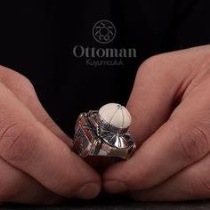 Men's silver ring with a white stone cover and an openable Qur'an inside. It is completely handmade from 925 sterling silver. The estimated weight is 18 gr. An unforgettable gift that will remain for your children and grandchildren. There is a domed field with a white stone on the Qur'an under the cover. If you say I don't want to be forgotten, please get back to us. PRODUCT DESCRIPTIONS Sent from a small business in TURKEY. * Materials: 925k Sterling Silver. * Adjustable. * Customizable. PRODUC White Polished Finish Signet Ring As Gift, White Polished Signet Ring As A Gift, White Engraved Ring With Polished Finish For Gift, White Engraved Ring With Polished Finish As Gift, White Gemstone Signet Ring Gift, Luxury White Engraved Ring As A Gift, Luxury White Engraved Ring As Gift, Mens Silver Rings, Islamic Gifts