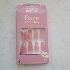 Brand-New With Tags: Kiss Brand Press-On Nails In Bare But Better Trunude Shade * Long With Tapered Shape And Flat Tip * Comes With Complete Kit, Including 28 Nails (Varying Sizes), Cleaning Pad, Emery Board, Glue, And Wooden Stick * Pale Pink/Beige * Box Has Slight Crease In Top And Has Been Opened, But Nails Have Never Been Used. (They Were Too Long For Me.) * Smoke-Free Home * Purchase 3+ Items From My Closet For 20% Bundle Discount * All Likes Earn Special Offers * All Offers Considered, But Press On Nails Kiss, Kiss Nails Press On, Kiss Nails Kit, Kiss Gel Fantasy Nails, Kiss Press On Nails, Impress Nails, Kiss Pink, Sculpted Nails, Pedicure Set