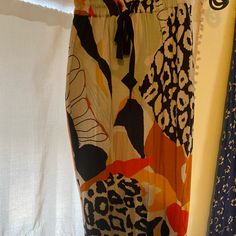 Vibrant And Bold Summery Skirt With Drawstring Waist From Anthropologie. New With Tags! Casual Multicolor Abstract Print Bottoms, Casual Multicolor Bottoms With Abstract Print, Multicolor Bottoms For Fall Vacation, Multicolor Fall Vacation Bottoms, Casual Patterned Bottoms With Vibrant Print, Casual Skirt With Vibrant Print For Vacation, Multicolor Beach Skirt For Fall, Multicolor Skirt For Vacation In Fall, Flowy Multicolor Skirt For Fall