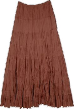 Chocolate Brown Skirt, Tiered Long Skirt, Long Hippie Skirts, Cottagecore Skirt, Long Brown Skirt, Long Cotton Skirt, Long Tiered Skirt, Skirt Tiered, Cotton Maxi Skirts