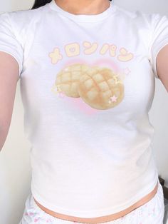 🍈 More Kawaii Fashion: https://www.etsy.com/shop/RainieshopDesign?section_id=45222503   PRODUCT DETAILS   ♡ Gildan Heavy Cotton™ Tee ♡ Made with 100% cotton ♡ Midweight fabric (5.3 oz/yd² (180 g/m ♡ Loose fit ♡ Sewn-in label ♡ Runs true to size  SIZING   ▸ Model is a regular size XS and is wearing a size XS baby tee for a fitted look. ▸ Please refer to the last picture with size chart for sizes and product dimensions.  ▸ Be aware that these shirts are baby tees that can have a snug fit if you c Y2k Anime Print Short Sleeve Top, White Y2k T-shirt With Anime Print, White Y2k Anime Print T-shirt, White Harajuku Top With Funny Print, Kawaii Crew Neck Top With Cute Design, Cute Kawaii Crew Neck Top, Kawaii Cute Crew Neck Tops, Kawaii Cotton Tops For Streetwear, Cotton Kawaii Tops For Streetwear