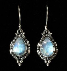 Sterling Silver Rainbow Moonstone Teardrop Earrings Rainbow Moonstone Earrings, Moonstone Jewelry Earrings, Traditional Background, Rainbow Moonstone Jewelry, Moonstone Earrings, Earrings Simple, Vermeil Jewelry, Moonstone Jewelry, French Wire