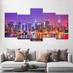 New York City At Night Wall Art adds a contemporary touch to any room. Make your home lively and display stunning wall art of your favorite city. New York City At Night, City At Night, Room Deco, Night City, Multi Panel Canvas, Favorite City, Wall Art Elephant, Photography Wall Art, Night Photography