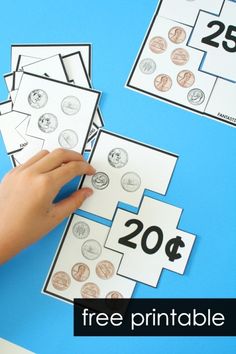 the printable money counting game is perfect for kids to practice counting with their hands