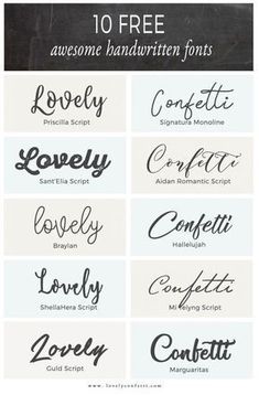 the 10 free handwritten font styles are available for all types of lettering and type