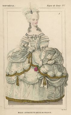 an old fashion drawing of a woman in a dress