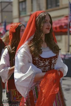 photo by Albanian Heritage on fb Albanian Traditional Dress, Albania Culture, Albanian Traditional Clothing, Traditional Italian Clothing, Albanian Women, Albanian Traditional, Albanian Clothes