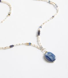 Blue Gemstone Beaded Pendant Necklace | Karen Kane One Stone Necklace, Stone Bead Necklace Ideas, Stone Beaded Jewelry, Dainty Beaded Necklace, Handmade Jewelry Necklaces, Mens Beaded Necklaces, Stone Bead Jewelry, Beaded Jewelry Necklaces, Jewelry Men