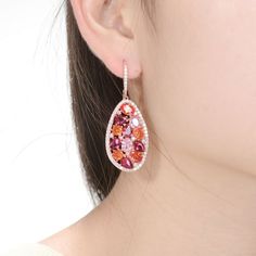 Add a dash of fun and flair to any outfit with these gorgeous 18k rose gold over sterling silver multi-color cubic zirconia drop earrings. Add a dash of fun and flair to any outfit with these gorgeous 18k rose gold over sterling silver multi-color cubic zirconia drop earrings. Length: 53 mm Closures: leverback Metal: sterling silver Plating: 18k rose gold Finish: polished Packaging: boxedSTONE DETAILS Stone type: cubic zirconia Total weight: 5 ct. Shape: pear, round Setting: prong Please note, d Multicolor Cubic Zirconia Fine Jewelry Earrings, Fine Jewelry Multicolor Cubic Zirconia Earrings, Multicolor Cubic Zirconia Earrings Fine Jewelry, Multicolor Cubic Zirconia Earrings, Red Purple, 18k Rose Gold, Pear Shaped, Gold Finish, Cubic Zirconia