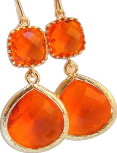 Orange Teardrop Jewelry For Formal Occasions, Orange Drop Earrings For Anniversary, Formal Orange Teardrop Earrings, Orange Teardrop Earrings For Formal Occasions, Orange Teardrop Anniversary Jewelry, Orange Teardrop Earrings For Party, Orange Pierced Earrings For Wedding, Orange Teardrop Jewelry For Wedding, Orange Teardrop Jewelry With Matching Earrings