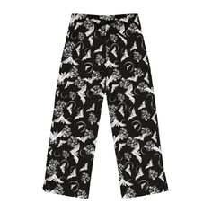 Goth Bats Women's Pajama Pants | Vampire Bat Lounge Pants | Floral Pj Bottoms | Gothic Bats Pajama Pants | Horror Aesthetic These pajama pants are made with 100% brushed polyester that feels extra cozy to slip into. The soft and stretchy fabric makes it perfect for sleeping or lounging around home drinking your favorite cozy beverage. Details: 100% polyester jersey knit fabric, along with the relaxed fit, makes for the ultimate comfort choice while kicking back at home. Meanwhile, the back elast Edgy Wide-leg Bottoms For Halloween, Edgy Wide Leg Pants For Halloween, Black Pants For Summer Pajama Party, Wide Leg Black Pants For Pajama Party, Casual Wide Leg Bottoms For Halloween, Goth Wardrobe, Horror Aesthetic, Silk Pajama Pants, Pj Bottoms