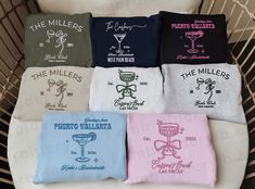 Custom Bachelorette Party Embroidered Sweatshirt, Personalized Sweater, Embroidery Bachelorette Crewneck, Bridal Gifts, Bridesmaid Gift Get ready to celebrate in style with our custom embroidered bachelorette sweatshirts. Designed to make your squad stand out, these sweatshirts are more than just party attire--they're a symbol of friendship, laughter, and unforgettable memories. Each sweatshirt is meticulously embroidered with your chosen design, adding a personal touch that sets your bacheloret Custom Bachelorette Sweatshirts, Bachelorette Sweatshirt Ideas, Embroidery Bachelorette, Embroidered Bachelorette, Bachelorette Crewneck, Personalized Bachelorette Gifts, Bachelorette Sweatshirts, Tequila Sunset, Bachelorette Merch