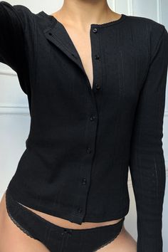 The Cardigan Black – Cou Cou Intimates Old Money Womens Style, Chic Fitted Sweater With Button Closure, Trendy Fitted Cardigan With Button Closure, Trendy Fitted Button-up Cardigan, Trendy Fitted Button-up Sweater, Fitted Black Cardigan For Work, Chic Fitted Cardigan, Classic Fitted Button-up Cardigan, Fitted Button-up Fall Cardigan