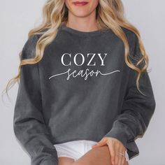 Looking for a cute versatile top to wear this summer? Make sure to grab one of our Cursive Fall Leaf Sweatshirts! This soft and comfortable shirt is the perfect top for any outfit. It can be paired with biker shorts, Jeans, or the classic stay at home sweats! The bright color adds a pop of summer to any outfit. This sweatshirt is true-to-size, so be sure to order your regular size! If you are looking for a more oversized look, make sure to size up. Dyed Sweatshirt, Cozy Season, Shipt Shopper, White Ink, Vintage Look, Air Dry, Vintage Looks, Sleeve Styles, Fitness Fashion