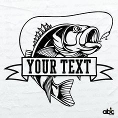 a fish with a banner that says your text on the front and back side of it