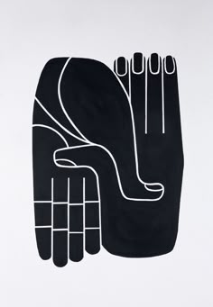 a black and white drawing of a hand holding something in it's left hand