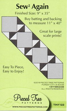 the back side of a piece of quilting material with instructions for how to sew again