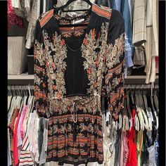 Long Sleeve Never Worn Perfect For Fall With Boots Or Heels Fits Sizes 06 People Dress, Free People Dresses, Free People Dress, Black Orange, Orange Black, Colorful Dresses, Free People, Mini Dress, Womens Dresses