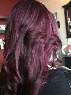 cranberry hair Reddish Purple Highlights, Magenta Streaks In Brown Hair, Brown And Raspberry Hair, Pink Over Dark Brown Hair, Brown Magenta Hair, Purple Balayage Brown Hair, Reddish Purple Hair, Chocolate Mauve Hair, Cranberry Hair