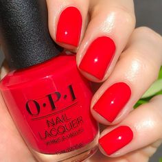 @opi • Coca Cola Red [pr] • I looove this bright and juicy red. I also looove Coca Cola 😬 • #opicocacolared #cocacola #opi #opicons… | Instagram Tiger Nails, Pretty Nail Colors, Red Polish, Opi Nail Lacquer, Festival Nails, Classy Nails