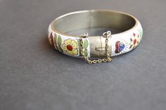 vintage enamel bracelet thailand Wedding Enamel Bangle Jewelry, Collectible Enamel Bracelet Jewelry, White Enamel Bangle Jewelry, Enamel Bracelet Jewelry For Wedding, Antique Enamel Bracelet Collectible, Antique Enamel Bracelets For Gifts, Antique Enamel Bracelets As Gift, Vintage Inlay Bracelets For Gifts, Vintage Inlay Bracelets As Gift