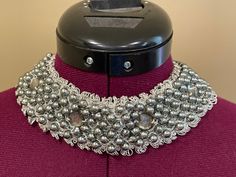 We have two rare handmade beaded collars from Japan.  One has black pearls withsilver trim and the other has cream coloured pearls with black beads.  They are in very good condition - both have satin backings and have clip closures. They measures approximately 16" in length. Price is for the two of them. Silver Choker With Round Beads For Formal Occasions, Traditional Silver Beaded Necklaces For Party, Traditional Silver Beaded Necklace For Party, Formal Silver Choker With Round Beads, Silver Beaded Necklaces With Bead Caps For Wedding, Silver Beaded Choker For Formal Occasions, Evening Pearl Beaded Necklaces In Silver, Vintage Silver Beaded Necklace For Party, Handmade Silver Beaded Necklaces For Evening