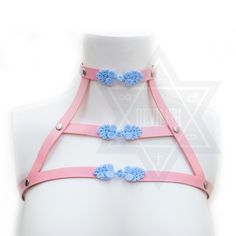 China doll harness Cute Chokers, Pink Harness, China Doll, Pastel Goth Fashion, Kawaii Jewelry, China Dolls, Body Harness, Lingerie Outfits, Pretty Lingerie