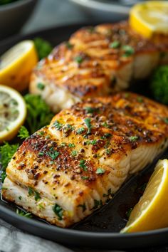 Grilled salmon filets garnished with herbs and served with lemon wedges. Air Fryer Mahi Mahi, Mahi Mahi Recipe, Butter Herb, Mahi Mahi Recipes, Herb Salmon, Best Seafood Recipes, Easy Fish Recipes, Healthiest Seafood, Cooking Game