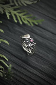 ITEM DESCRIPTION: The size of ring 7 1/2 (US and Canada) P (UK and AU) I can make it any size you want - just mark your size in the order Weight - 2 g. Absolutely amazing raspberry ring. I made it of sterling silver 925 and rhodolite garnet. I added two hand-fabricated highly detailed berries and a leaf around the stone. This Elven ring will be a great addition to your jewelry collection or a special piece for Engagement. This handmade ring will come to you in a gift box - ready for gifting. The Elven Jewelry Rings, Nature-inspired Ring For Wedding And Anniversary, Nature-inspired Open Ring For Anniversary, One Of A Kind Adjustable Wedding Ring, Nature-inspired Stackable Rings For Gifts, Nature-inspired Sterling Silver Wedding Gift, Nature-inspired Open Ring For Promise, Nature-inspired Hand Forged Promise Ring, Nature-inspired Stackable Wedding Jewelry