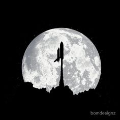 an airplane is flying in front of the moon