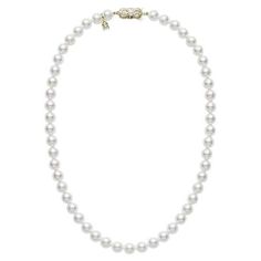 Only the Akoya cultured pearls with the highest quality and luster can be bestowed with the name "Mikimoto Pearl.” This 18 inch Akoya cultured pearl strand features 6 X 5.5mm A quality pearls and is finished with a MIKIMOTO signature clasp in 18 karat white gold. - 18k Yellow Gold - 7-6.5mm A Akoya Cultured Pearls - "M" Logo Charm - Everyday Essentials Princess Collection - Strand Measures 18 inches in Length Diamond Star Necklace, Pearl Lariat Necklace, Bubble Earrings, Pearl Strands Necklace, Mikimoto Pearls, Pearl Strand, Cultured Pearl Necklace, Precious Jewels, Modern Necklaces