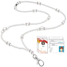 PRICES MAY VARY. Package quantity: you will receive 1 pearl badge lanyard, 2 vertical card holders, and 2 horizontal card holders, a combination that can be applied to containing your badges and cards, this quantity is enough to meet your daily working and replacement uses Hand-made ornaments: this set of a pearl neck lanyard with 4 pieces of ID holders is made of white artificial pearl ornaments, key chain with silver clip; This set can reflect a lady's thoughtfulness, elegance and exquisitenes Women Classic Style, Pearl Neck, Pearl Ornaments, Neck Lanyard, Badge Lanyard, Nursing Teacher, Beaded Lanyard, Key Lanyard, School Supply Labels