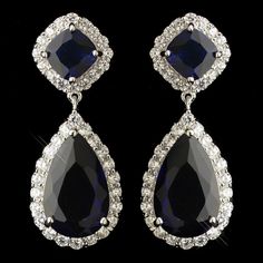 Affordable Elegance Bridal - Sapphire Blue and Clear CZ Wedding Earrings, $65.99 (https://affordableelegancebridal.com/sapphire-blue-and-clear-cz-wedding-earrings/) Diamond Chandelier, Formal Earrings, Bride And Bridesmaids, India Jewelry, Blue Jewelry, Rhinestone Jewelry, Sapphire Blue, Pear Cut, Blue Wedding