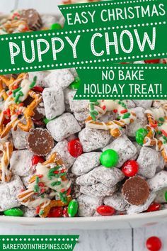 easy christmas puppy chow no bake holiday treat