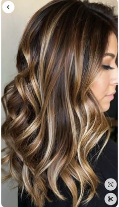 Hair Color Ideas For Brunettes With Blonde Highlights, Bold Highlights For Dark Brown Hair, Caramel Highlights Brown Hair Balayage, Sombre Blonde Balayage, Fall Baylage Hair Brunettes Dark, Fall Brown Hair Color With Highlights, Hoco Hairstyles Updo, Hairstyles For Homecoming, Balayage Brown Hair