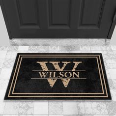 a door mat with the word wilson on it