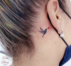 Tattoo Behind The Ear, Small Bird Tattoo, Bird Tattoo, Humming Bird, The Ear, Small Tattoo, Tattoo Ideas, Birds, Tattoos