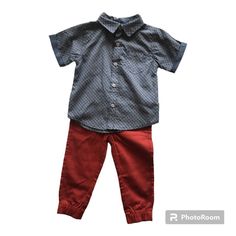 This Shorts-Sleeve Button-Up Shirt And Pant Set Makes Dressing Your Little Gent A Breeze. Chambray Cuffs And Inner-Collar Trim Add An On-Trend Accent. A Classic Button Placket And Logo Tag Complete The Look. Boys Short-Sleeve, Button-Down Shirt And Pant Set Red, White And Blue Pattern. Coordinating Rust Red Colored Pant "Ben Sherman" Script Logo Tag 100% Cotton Machine Washable Playwear Sets With Pockets And Short Sleeves, Short Sleeve Sets With Pockets For Playwear, Casual Playwear Sets With Pockets, Blue Collared Sets With Pockets, Casual Cotton Button-up Sets, Cotton Short Sleeve Set With Button Closure, Casual Playtime Sets With Pockets, Cotton Sets With Button Closure For Playtime, Cotton Playtime Sets With Button Closure