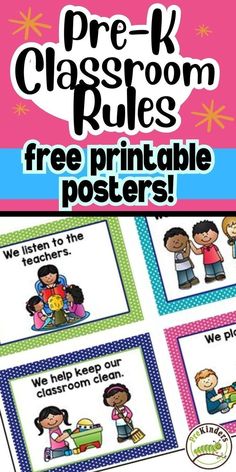 the printable classroom rules poster for pre k students to use on their own posters