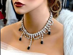 Bridal choker necklace, Bridal jewelry, Wedding choker, Victorian pearl Choker, bridesmaid jewelry, Crystal Choker, Silver Choker Jewelry by GlamDuchess on Etsy Black Wedding Choker Jewelry, Glamorous Wedding Choker Jewelry, Elegant Black Choker For Wedding, Elegant Black Wedding Choker, Glamorous Backdrop Necklace For Weddings, Glamorous Choker Bridal Necklace As A Gift, Glamorous Bridal Choker Necklace As Gift, Silver Wedding Choker Necklace, Elegant Wedding Choker Necklace